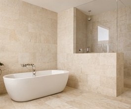 Limestone interior bathroom