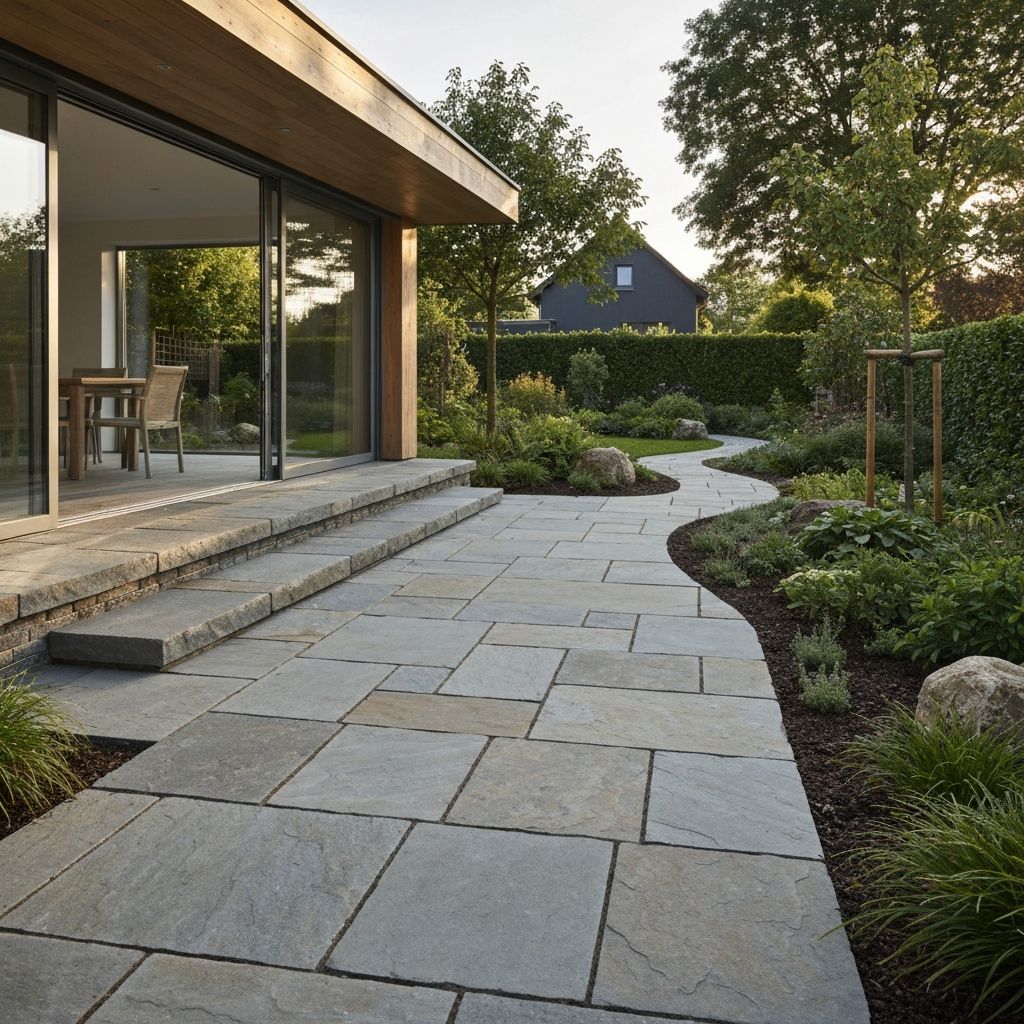Slate paving